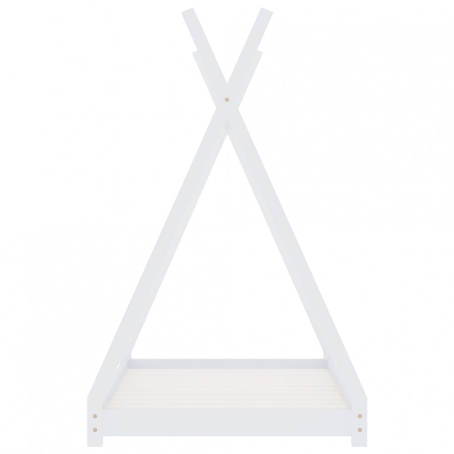 Lit d'enfant Blanc Bois de pin massif 70x140 cm