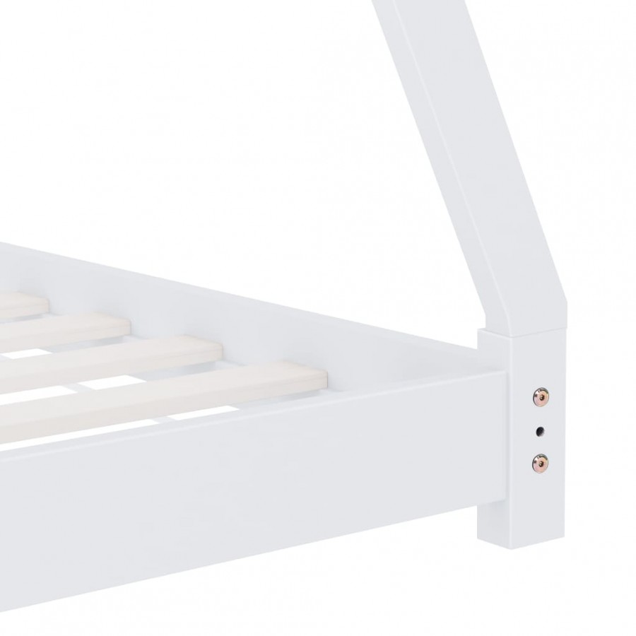 Lit d'enfant Blanc Bois de pin massif 70x140 cm