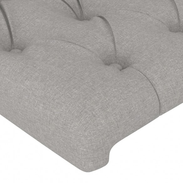 Cadre de lit avec tête de lit Gris clair 120x200 cm Tissu