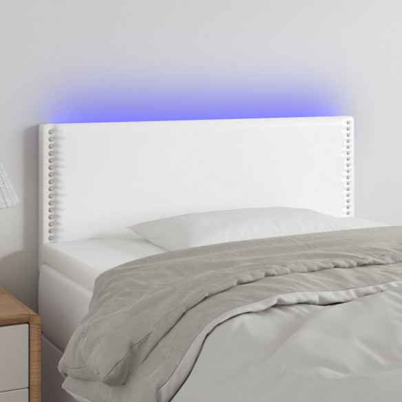 Tête de lit à LED Blanc 90x5x78/88 cm Similicuir