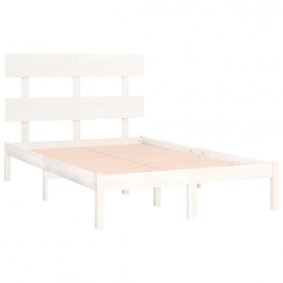 Cadre de lit Blanc Bois massif 140x190 cm