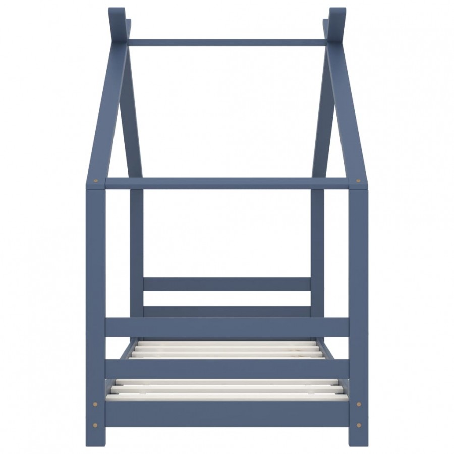 Lit d'enfant Gris Bois de pin massif 80x160 cm Lit d'enfant Gris Bois de pin massif 80x160 cm