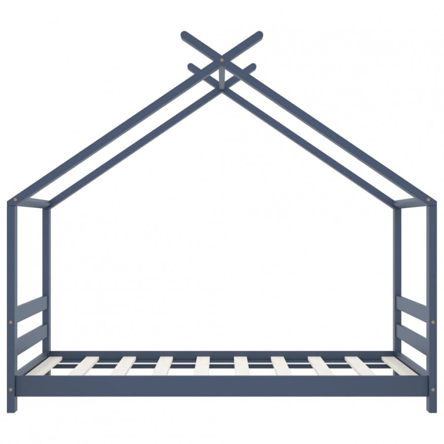 Lit d'enfant Gris Bois de pin massif 80x160 cm Lit d'enfant Gris Bois de pin massif 80x160 cm