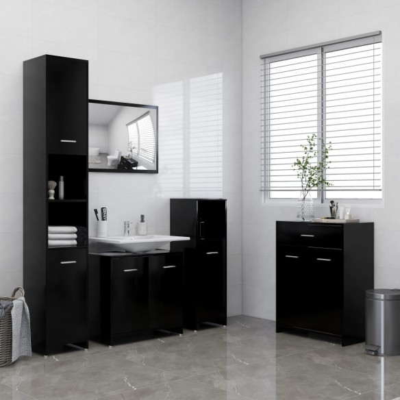 Armoire de salle de bain Noir 60x33x80 cm Aggloméré