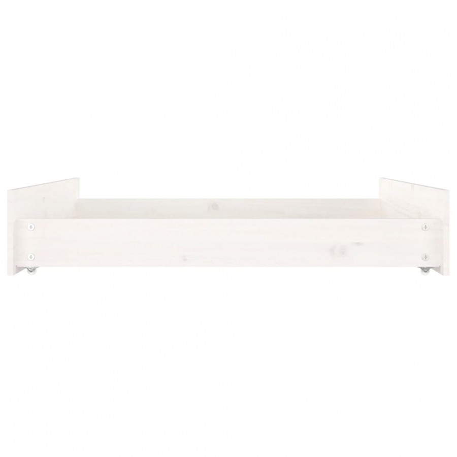 Tiroirs de lit 2 pcs blanc Bois de pin massif Tiroirs de lit 2 pcs blanc Bois de pin massif
