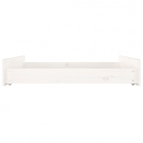Tiroirs de lit 2 pcs blanc Bois de pin massif