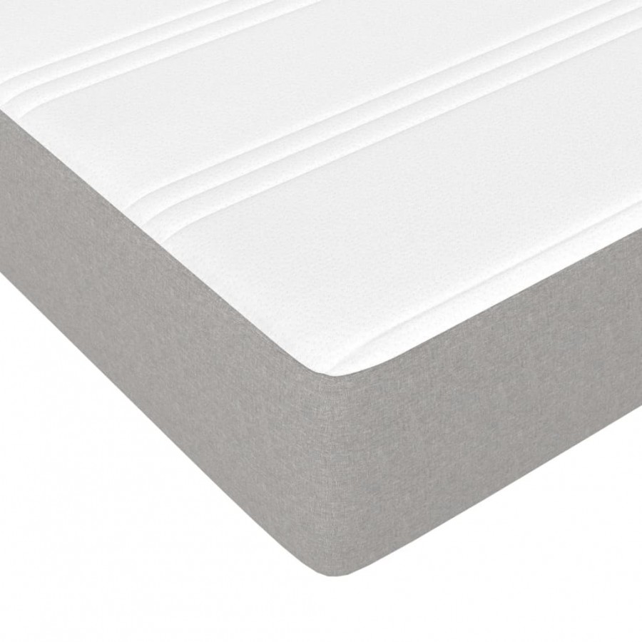 Matelas de lit à ressorts ensachés Gris clair 90x200x20cm Tissu Matelas de lit à ressorts ensachés Gris clair 90x200x20cm Tissu