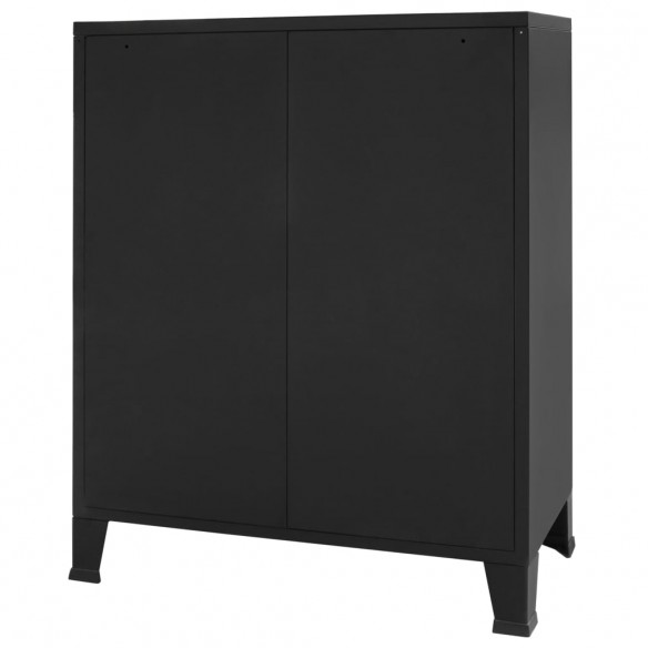 Commode à tiroirs Métal Style Industriel 78 x 40 x 93 cm Noir
