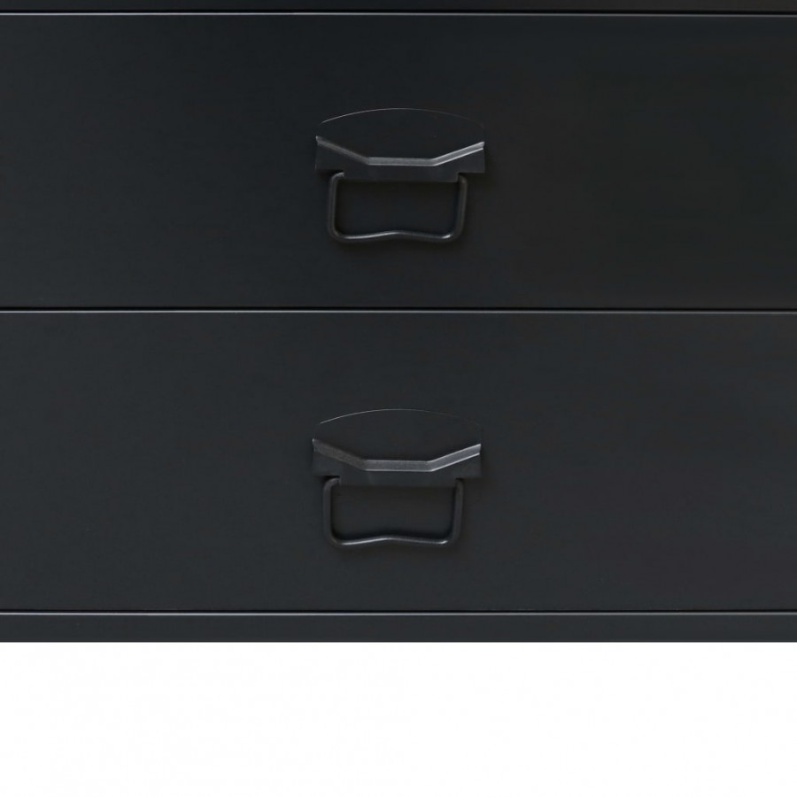 Commode à tiroirs Métal Style Industriel 78 x 40 x 93 cm Noir