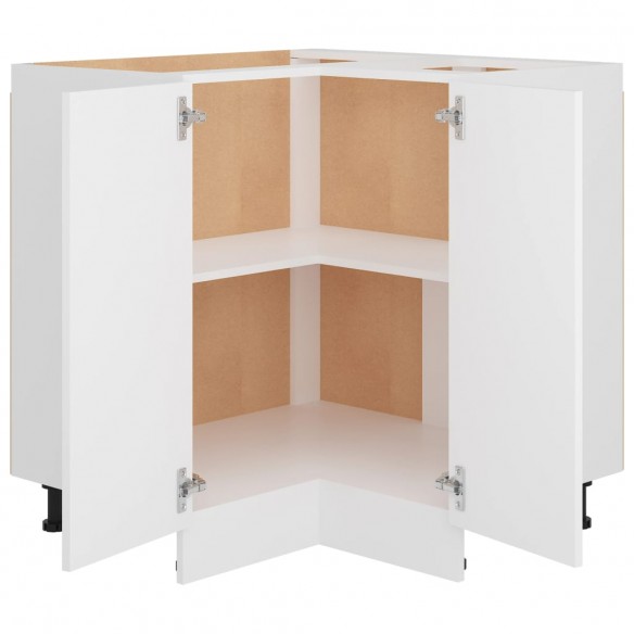 Armoire de plancher d'angle blanc 75,5x75,5x81,5 cm bois