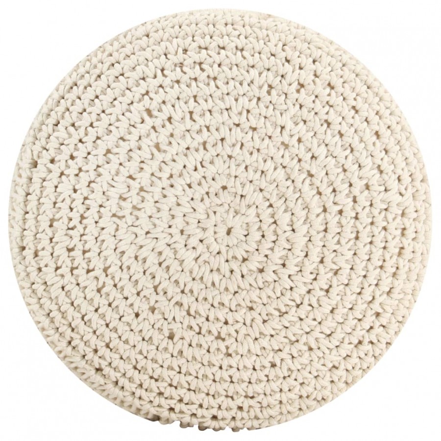Pouf fait à la main en macramé 45x30 cm Coton Pouf fait à la main en macramé 45x30 cm Coton