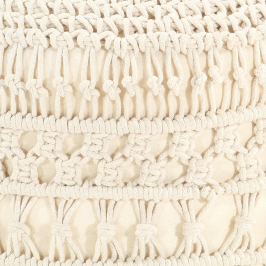Pouf fait à la main en macramé 45x30 cm Coton Pouf fait à la main en macramé 45x30 cm Coton