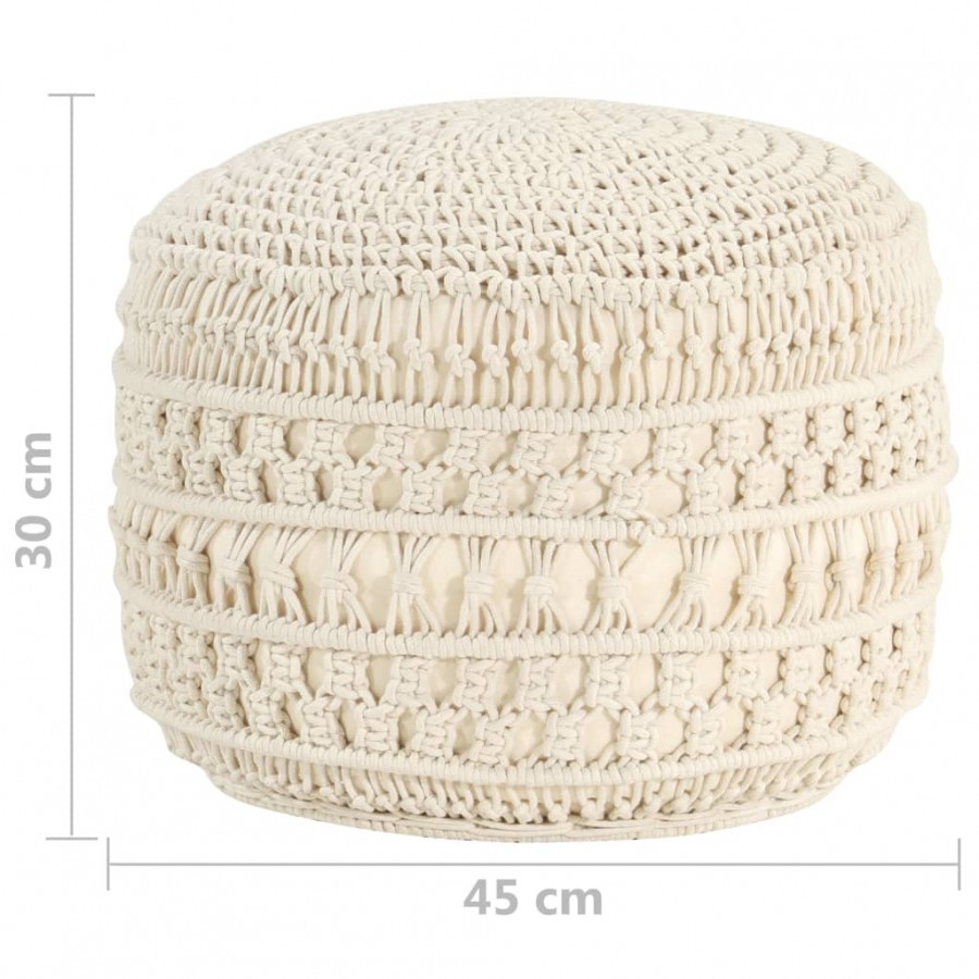 Pouf fait à la main en macramé 45x30 cm Coton Pouf fait à la main en macramé 45x30 cm Coton
