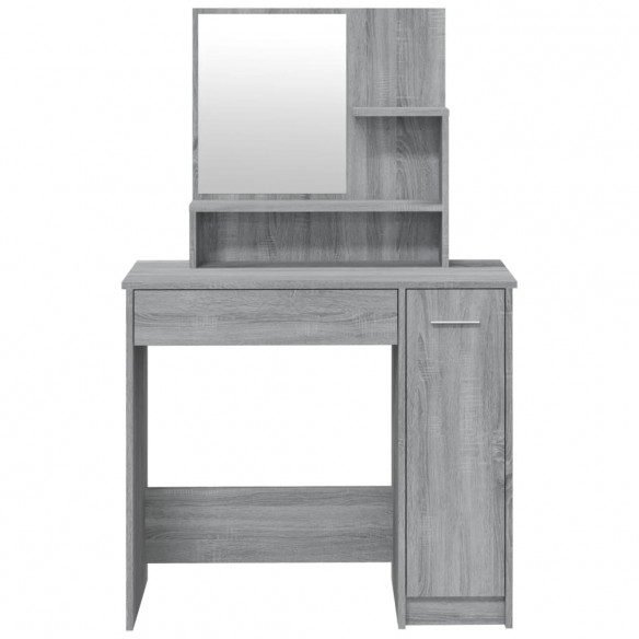 Coiffeuse avec miroir Sonoma gris 86,5x35x136 cm