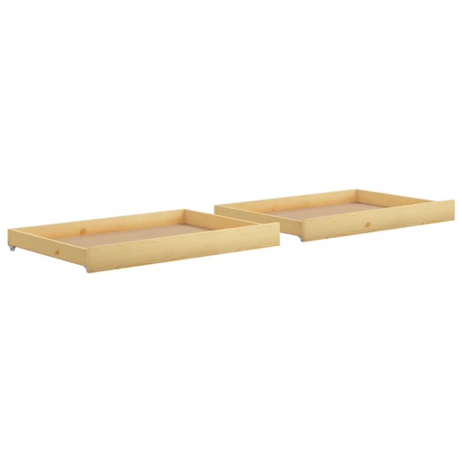 Tiroirs de lit 2 pcs Bois de pin massif Tiroirs de lit 2 pcs Bois de pin massif