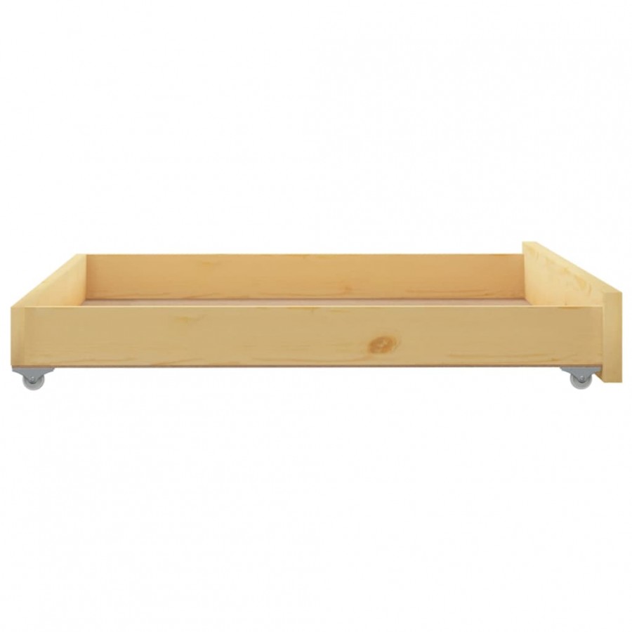 Tiroirs de lit 2 pcs Bois de pin massif Tiroirs de lit 2 pcs Bois de pin massif