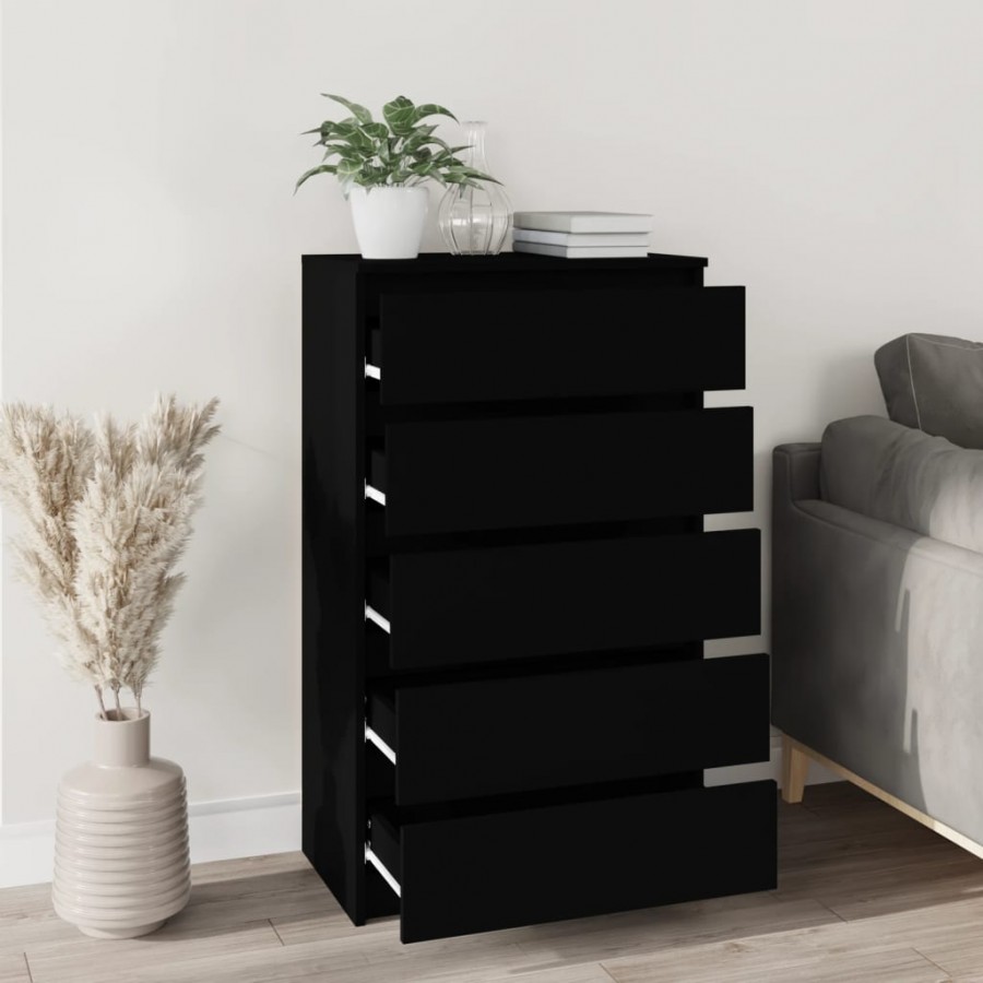 Commode Noir 60x36x103 cm 