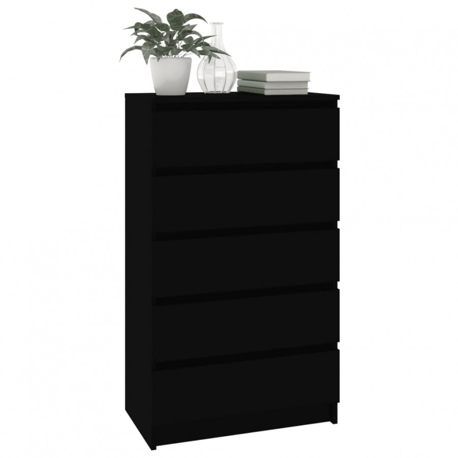 Commode Noir 60x36x103 cm 
