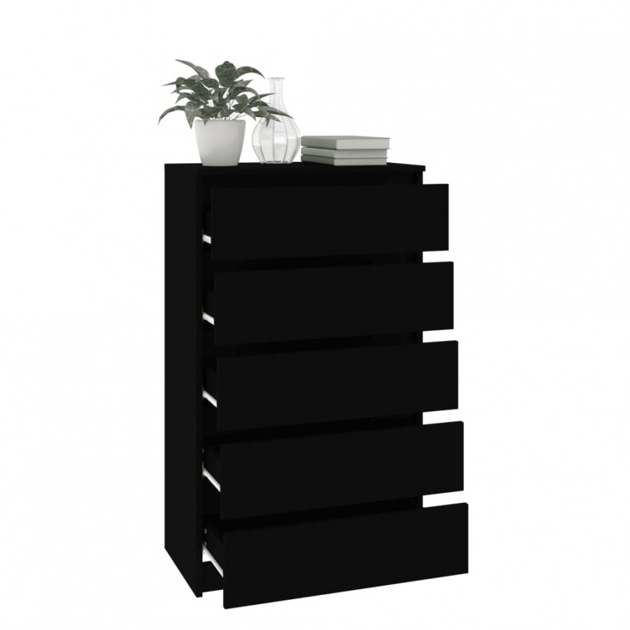 Commode Noir 60x36x103 cm 