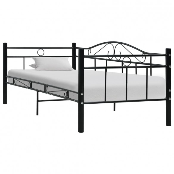 Cadre de lit de repos Noir Métal 90 x 200 cm