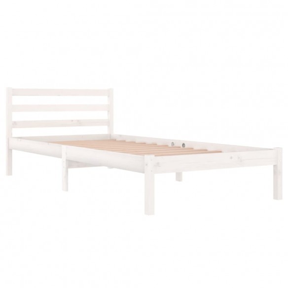 Cadre de lit Bois massif de pin 90x200 cm Blanc