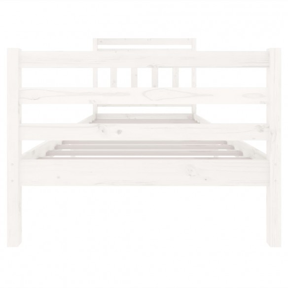 Cadre de lit blanc bois massif 90x200 cm