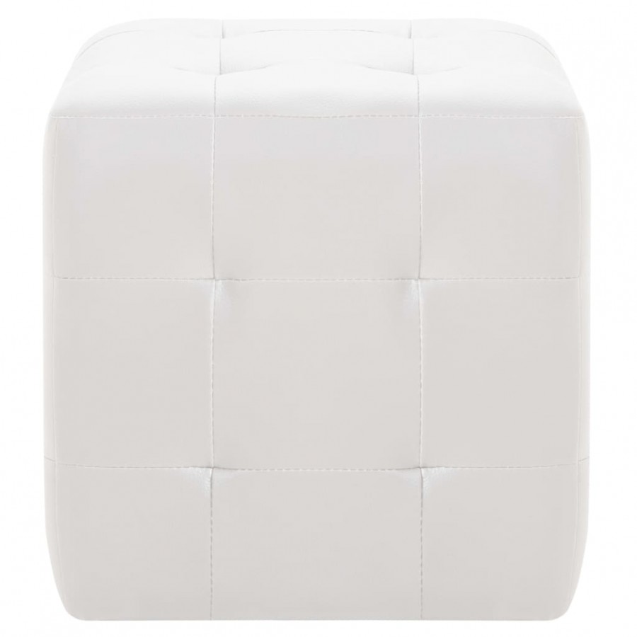 Poufs 2 pcs Blanc 30 x 30 x 30 cm Similicuir