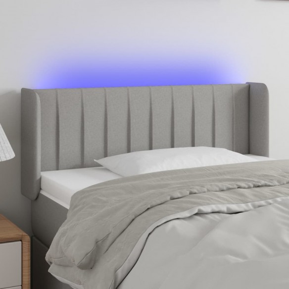 Tête de lit à LED Gris clair 93x16x78/88 cm Tissu