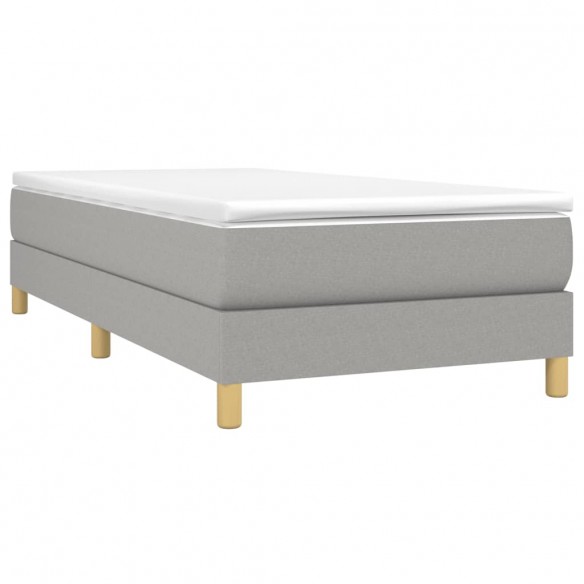 Sommier à lattes de lit avec matelas Gris clair 90x200 cm Tissu