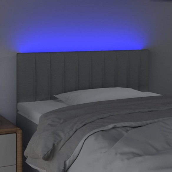 Tête de lit à LED Gris clair 90x5x78/88 cm Tissu