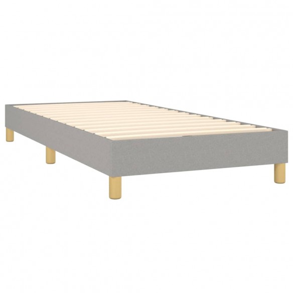 Cadre de lit avec matelas et LED Gris clair 90x190cm