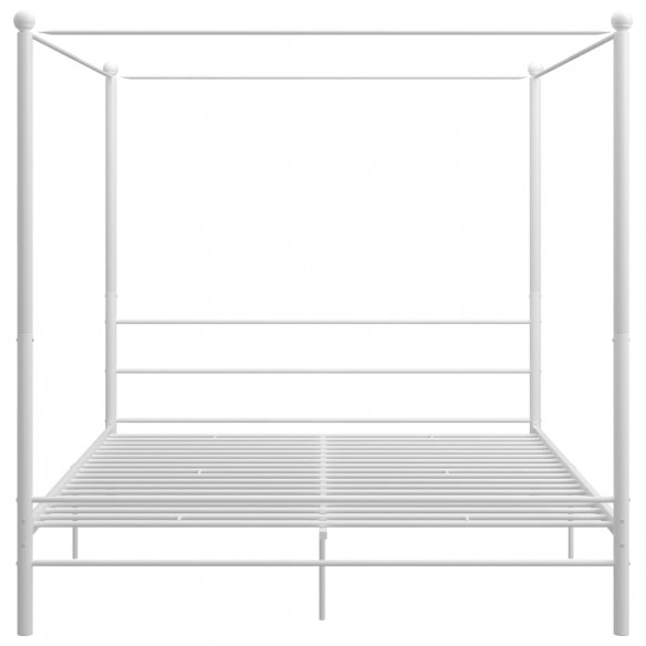 Cadre de lit à baldaquin Blanc Métal 180x200 cm