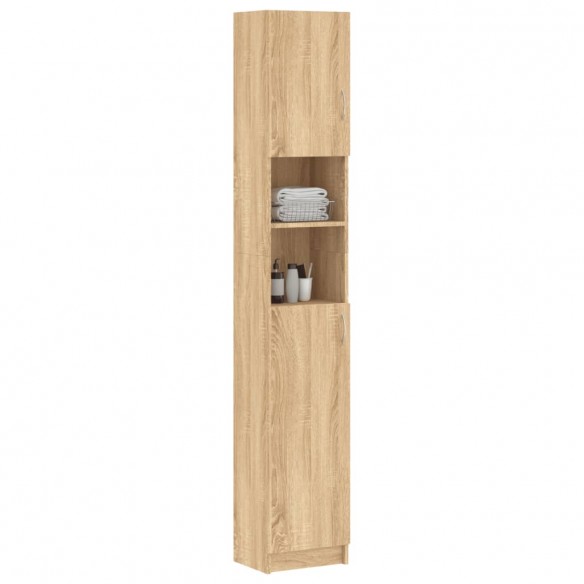 Armoire de salle de bain Chêne sonoma 32x25,5x190 cm Aggloméré