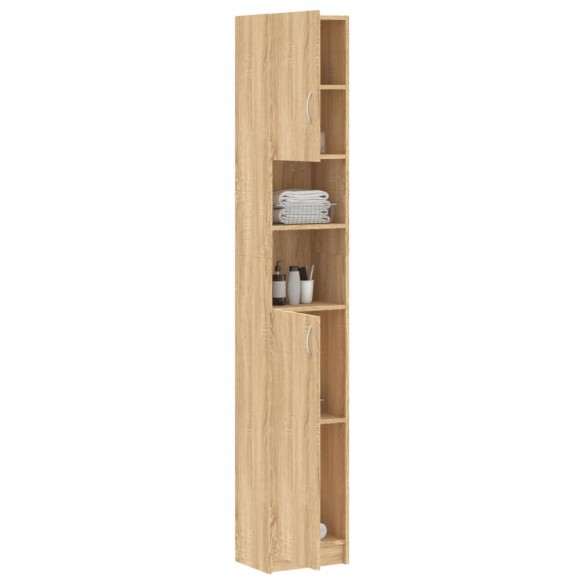 Armoire de salle de bain Chêne sonoma 32x25,5x190 cm Aggloméré