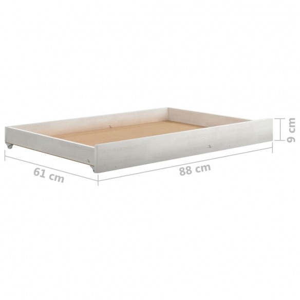 Lit coulissant 2x(90x200) cm Blanc Bois de pin massif