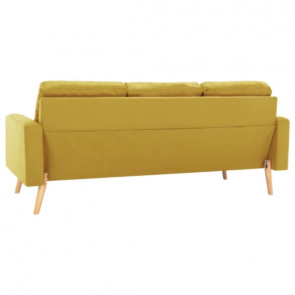 Ensemble de canapés 3 pcs Tissu Jaune