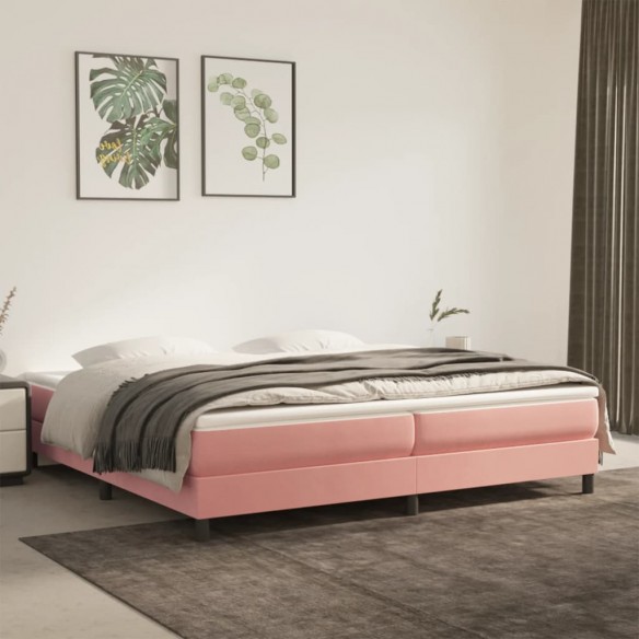 Sommier à lattes de lit avec matelas Rose 200x200 cm Velours