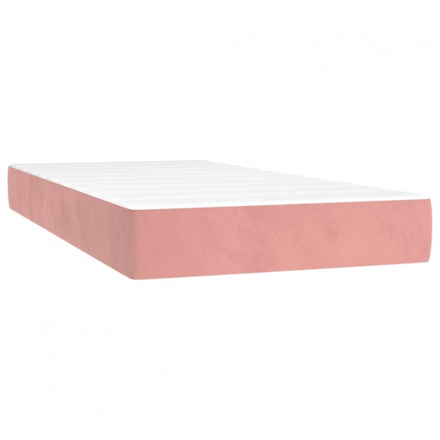 Matelas de lit à ressorts ensachés Rose 100x200x20 cm Velours Matelas de lit à ressorts ensachés Rose 100x200x20 cm Velours