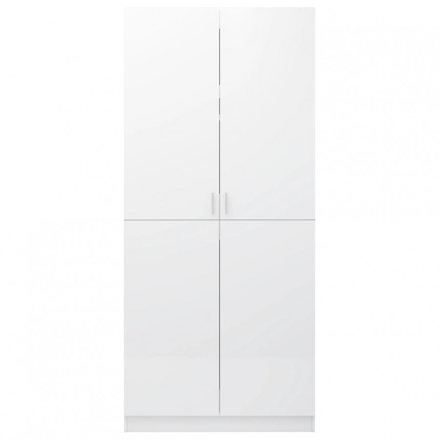 Garde-robe Blanc brillant 90x52x200 cm Aggloméré