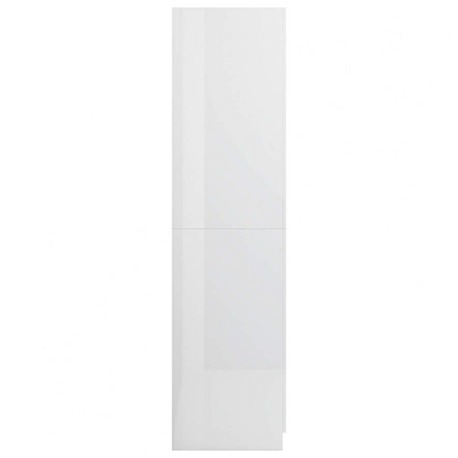 Garde-robe Blanc brillant 90x52x200 cm Aggloméré