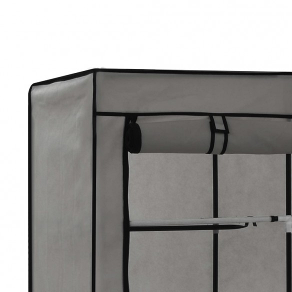 Armoire avec compartiments et barres Gris 150x45x175 cm Tissu