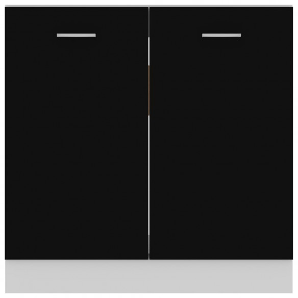 Armoire de plancher d'évier Noir 80x46x81,5 cm Aggloméré