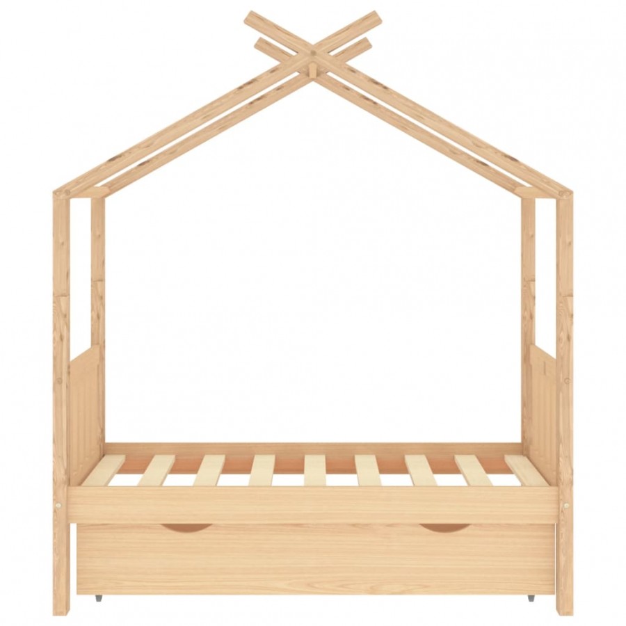 Lit d'enfant avec tiroir Bois de pin massif 70x140 cm Lit d'enfant avec tiroir Bois de pin massif 70x140 cm