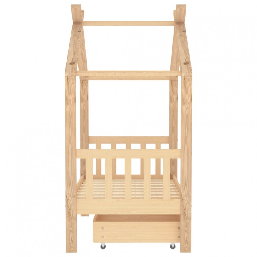 Lit d'enfant avec tiroir Bois de pin massif 70x140 cm Lit d'enfant avec tiroir Bois de pin massif 70x140 cm