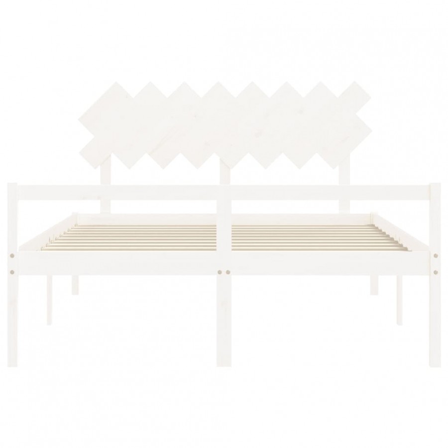 Lit pour personne âgée et tête de lit 160x200 cm bois massif