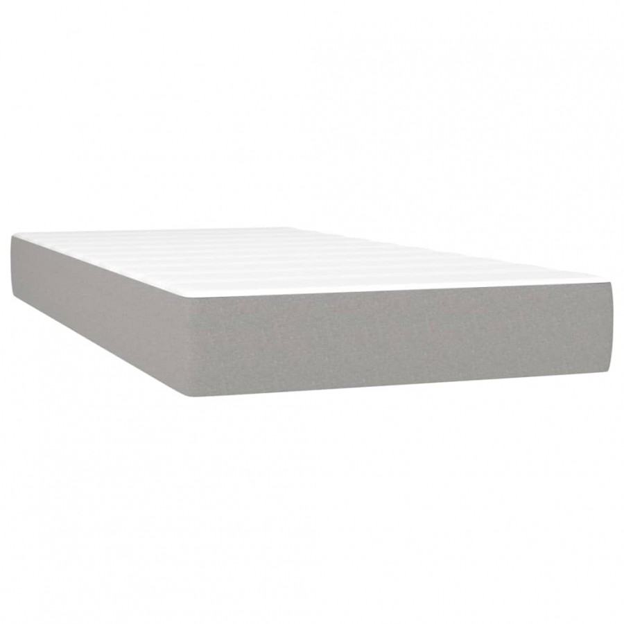 Matelas de lit à ressorts ensachés Gris clair 90x190x20cm Tissu Matelas de lit à ressorts ensachés Gris clair 90x190x20cm Tissu