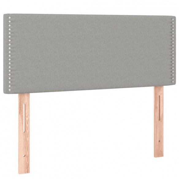 Cadre de lit et matelas Gris clair 90x190 cm Tissu