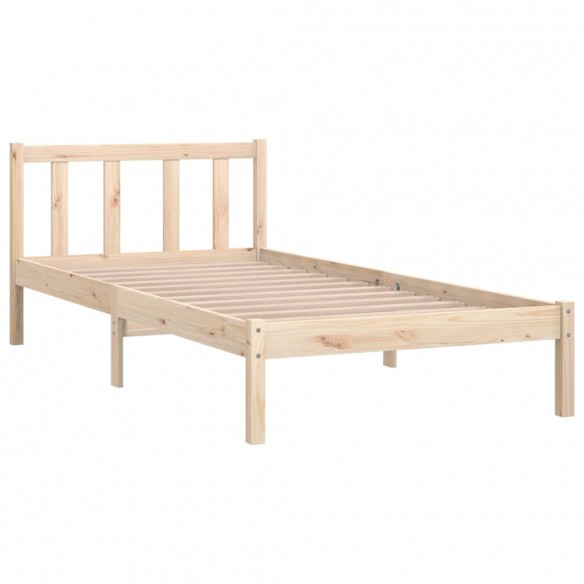 Cadre de lit bois de pin massif 75x190 cm petit simple