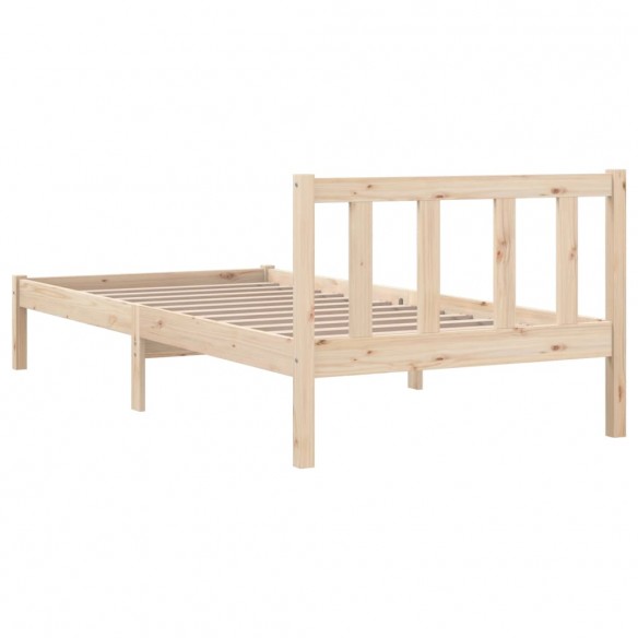 Cadre de lit bois de pin massif 75x190 cm petit simple