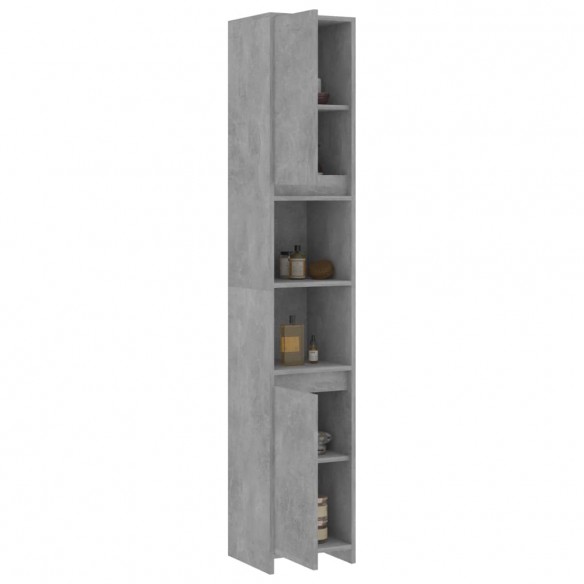 Armoire de salle de bain Gris béton 30x30x183,5 cm Aggloméré